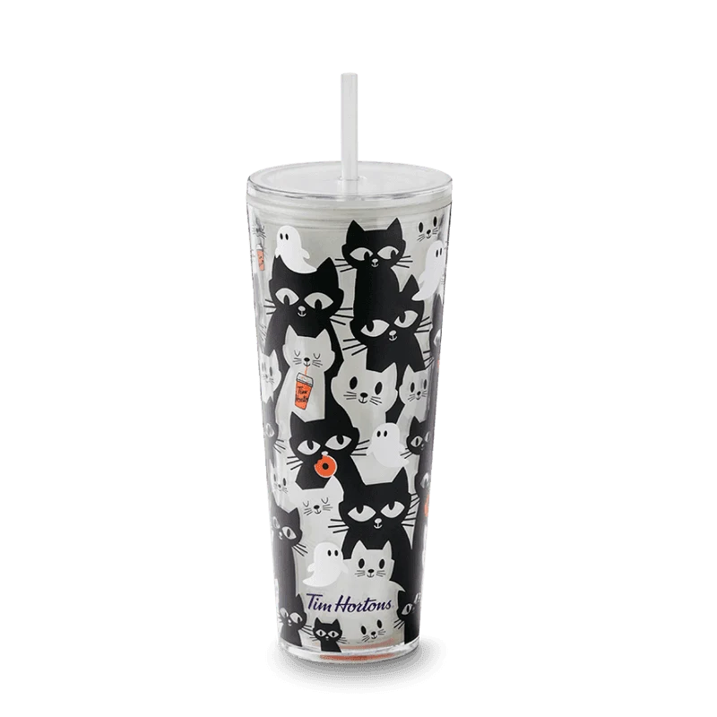 24oz Plastic Tumbler - Black Cat from the Tim Hortons Canada menu