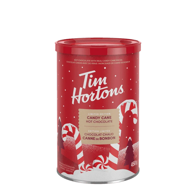 450g Candy Cane Hot Chocolate Can from the Tim Hortons Canada menu