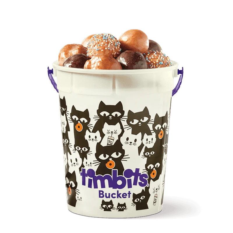 Halloween Timbits Bucket - Black Cat w Timbits® from the Tim Hortons Canada menu