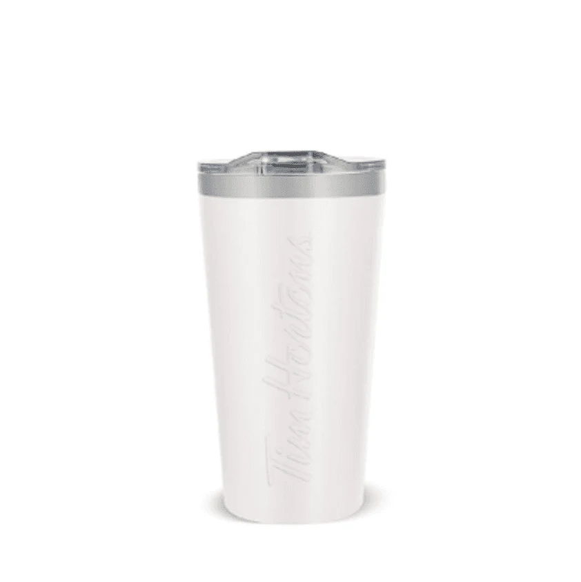 New! 16oz White Stainless Steel Travel Mug from the Tim Hortons Canada menu