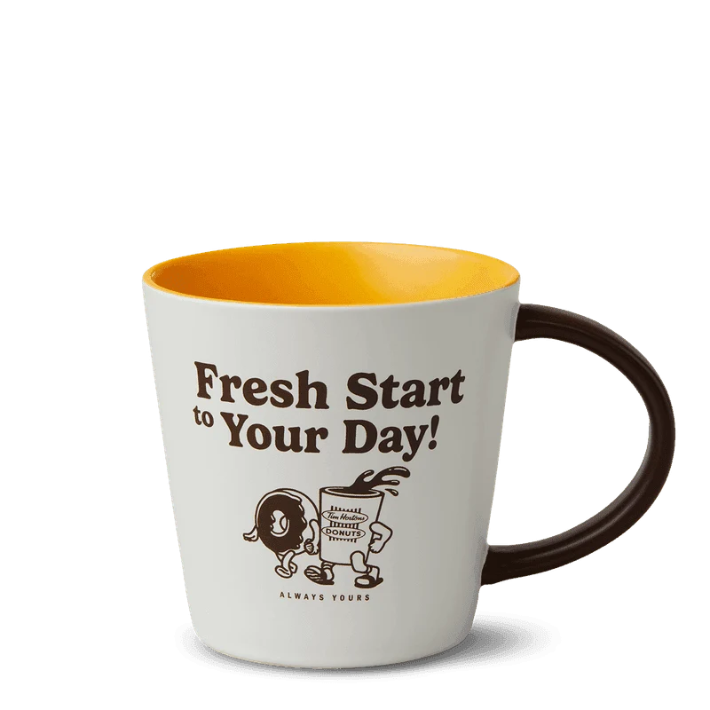 Retro Fresh Start Ceramic Mug 16oz from the Tim Hortons Canada menu