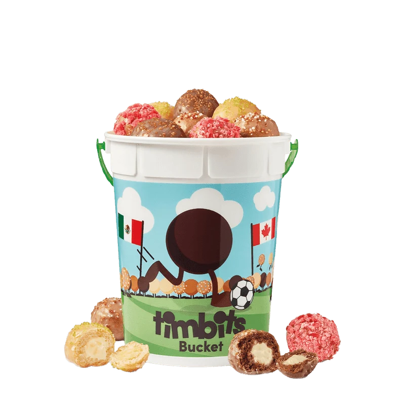 Soccer Timbits® Bucket with 30 Timbits from the Tim Hortons Canada menu
