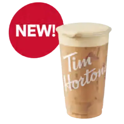 Iced Coffee with Golden Cinnamon Cold Foam from the Tim Hortons USA menu