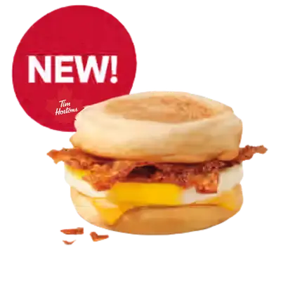 Smoky Maple Bacon English Muffin Breakfast Sandwich from the Tim Hortons USA menu